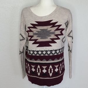 AEO southwestern print sweater, Aztec tribal small